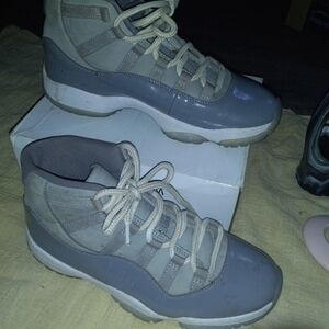 Gray and White High-Top Sneakers